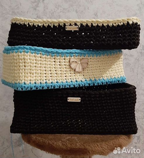 Вязаные корзинки