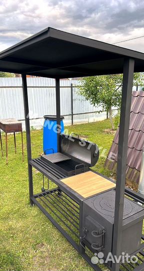 Мангал с печью под казан