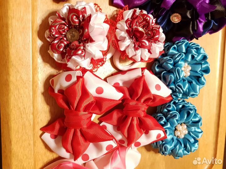 Бантики ручная работа, заколки, резинки для волос