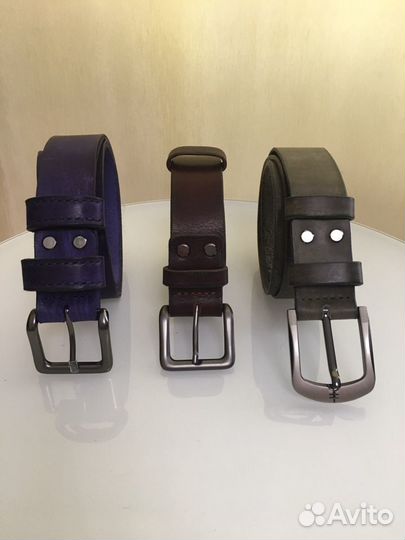 Мужской кожаный ремень ручной работы