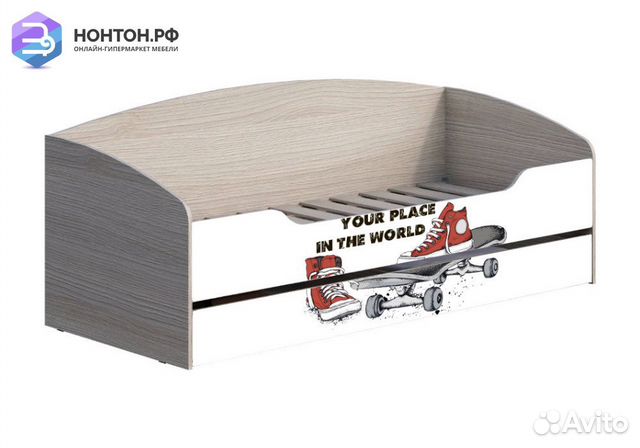 Кровать с ящиком Мийа-3А 0.8 м ясень шимо светлый