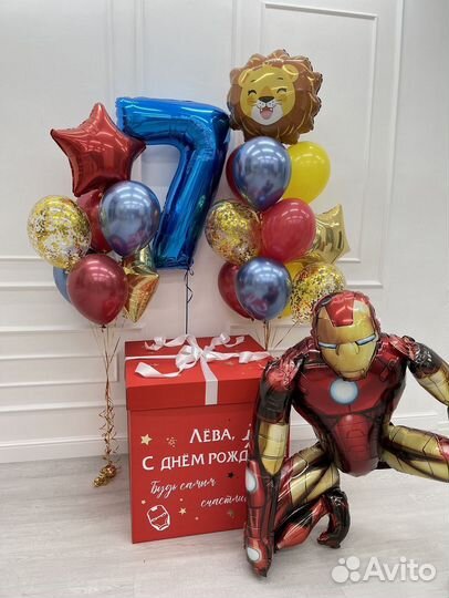 Коробка сюрприз с воздушными шарами