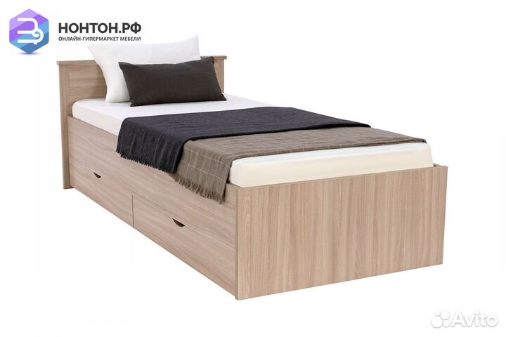 Кровать односпальная Мелисса с ящиками шимо светлы