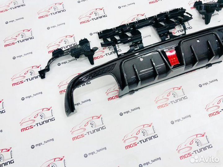 Диффузор (B) под карбон Mercedes w205