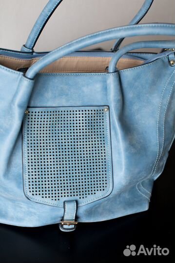 Сумка женская Angelo Vani голубая шоппер