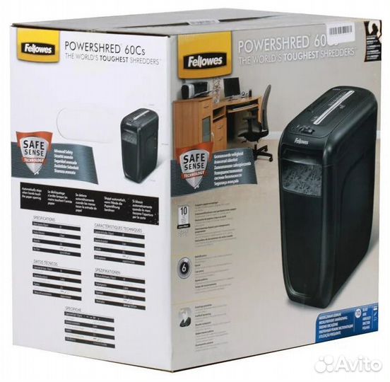 Уничтожитель бумаг Fellowes Powershred 60Cs черный