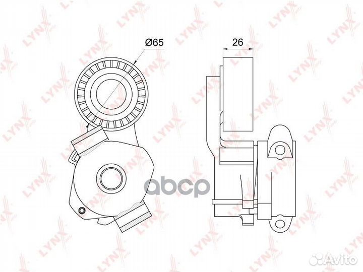 Ролик поликлинового ремня натяжной PT-3203 lynx