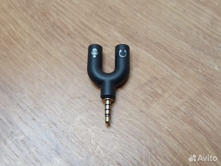 Переходник Jack 3,5-2x3,5mm для наушников и микро