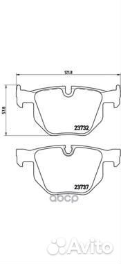 Колодки тормозные зад BMW 5 E60 P06033 Brembo