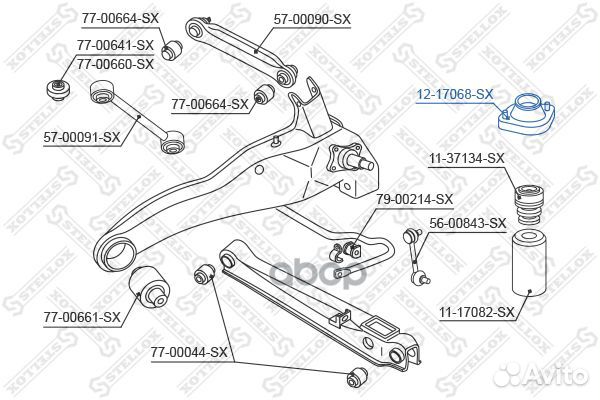 12-17068-SX опора амортизатора заднего Mitsubi