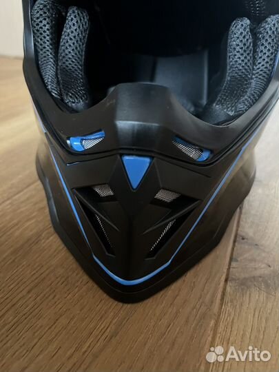 Мотоциклетный шлем BLD-819-7, черно-синий, L