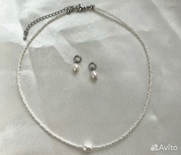 Чокер из бисера гипоаллергенная фурнитура