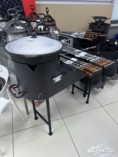 Мангал с печью под казан