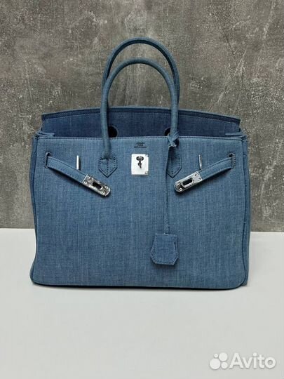 Сумка женская hermes birkin из денима премиум