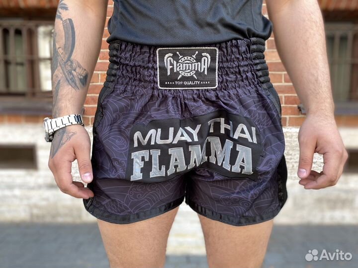 Шорты для тайского бокса flamma Basic Black