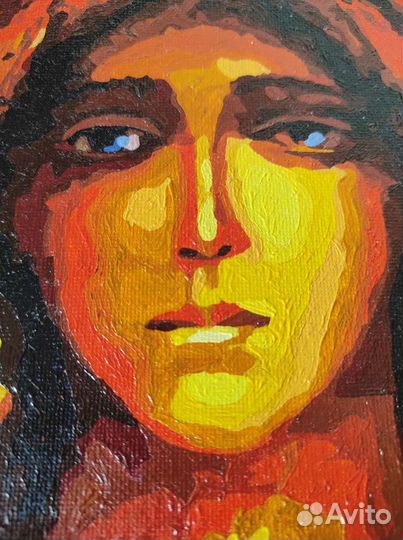 Картина по номерам раскрашенная, икона Ангел