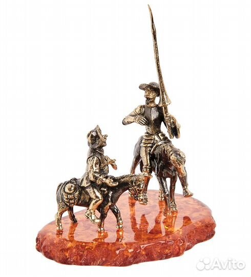 Фигурка Дон Кихот и Санчо Панса (латунь, янтарь) A2130276
