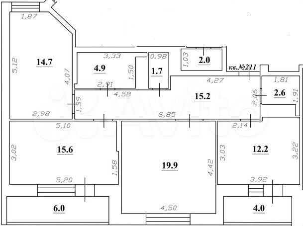 3-к. квартира, 91,2 м², 10/15 эт.