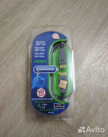 Кабель hdmi -hdmi Bandridge 3D, 3m, новый