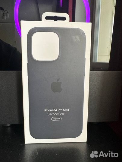 iPhone 14 pro max чехол кожаный фиолетовый