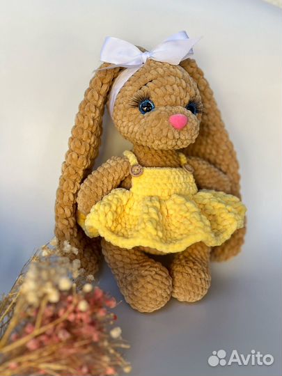 Плюшевый зайчик ручной работы мягкая игрушка