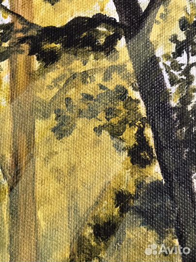 Картина маслом лесной пейзаж