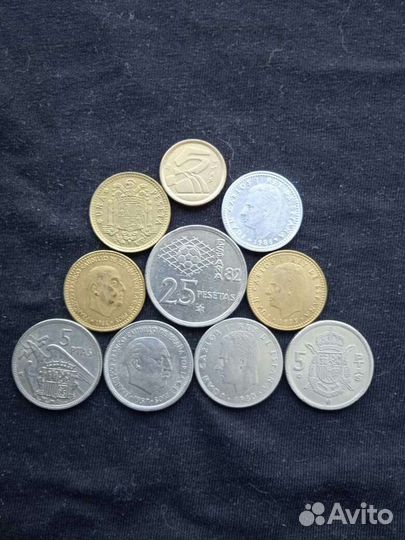 Монеты погодовка Испания и Португалия