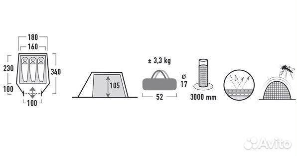 Палатка High Peak Kite 3
