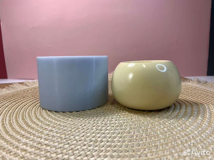 Силиконовая фoрма молд Кашпо Органайзер Сфера гипс