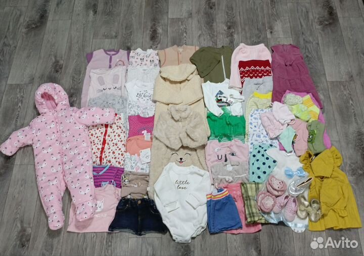 Большой пакет вещей на девочку 68-74