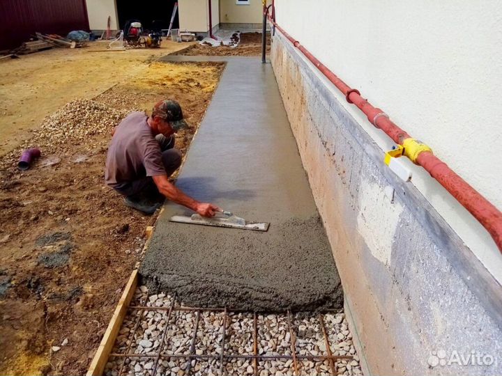 Фундамент и отмостки бетонные работы