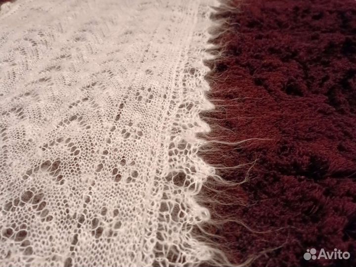 Шарф ажурный из козьего пуха