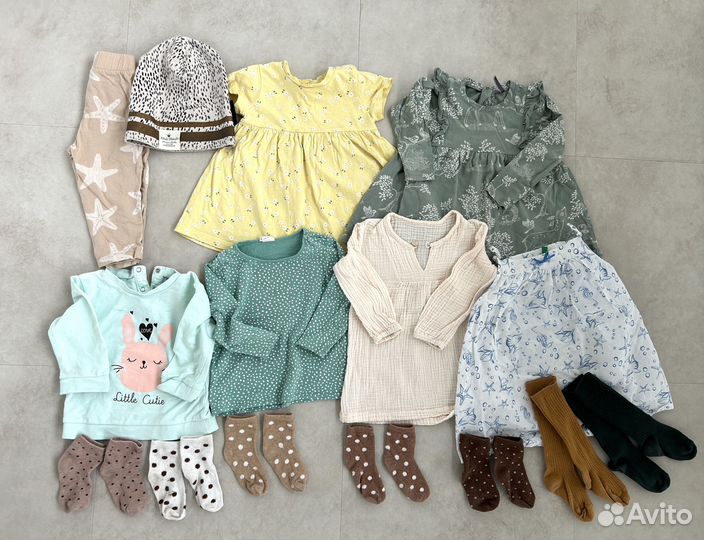 Вещи пакетом на девочку 74, 80, 86 98