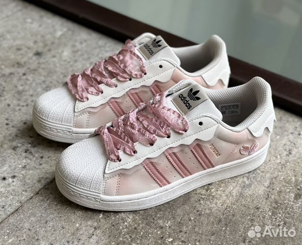 Pink adidas superstar shoes best sale