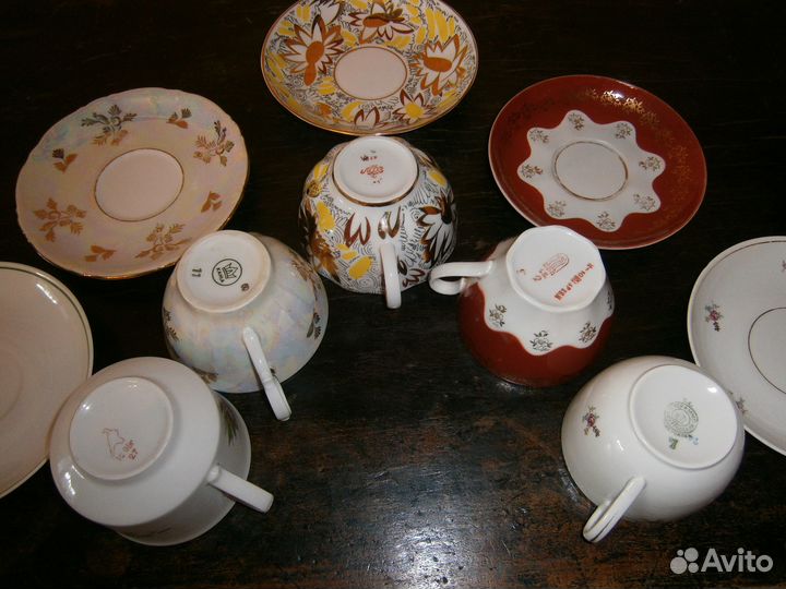 Чайная пара СССР Вербилки лфз Рига Кахла Дулево