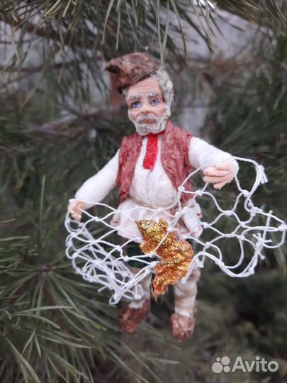 Ватная елочная игрушка