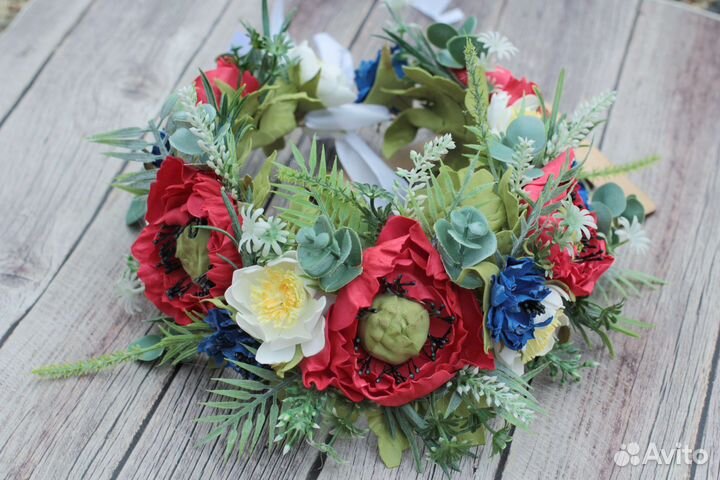 Ободок с полевыми цветами