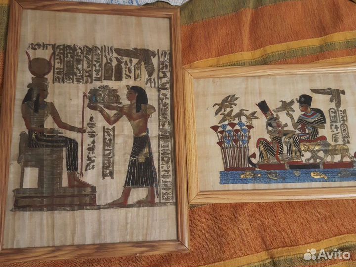 Картина на папирусе в раме
