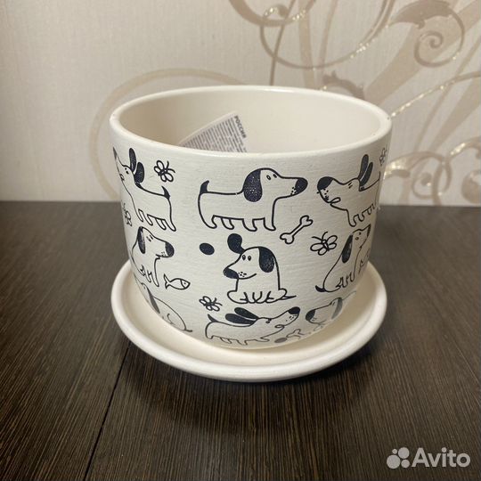 Горшок и поддон IKEA rundmynta