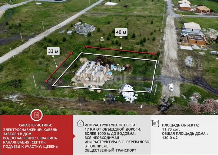 Дом 130 м² на участке 11,7 сот.