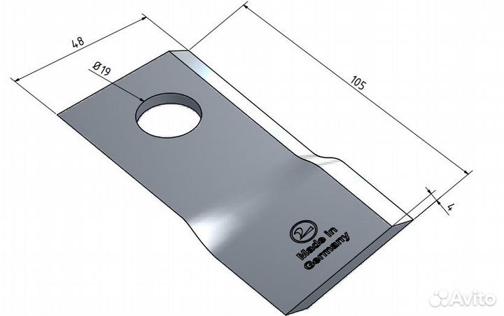MWS Нож косилки Claas / samasz 105x49x4 правый 94