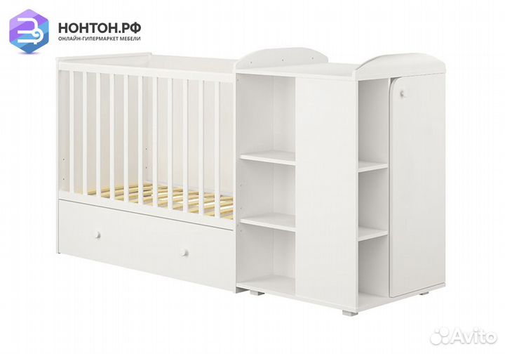 Кроватка-трансформер с комодом Ameli 800 белый