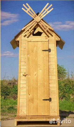Уличный туалет деревянный Х212