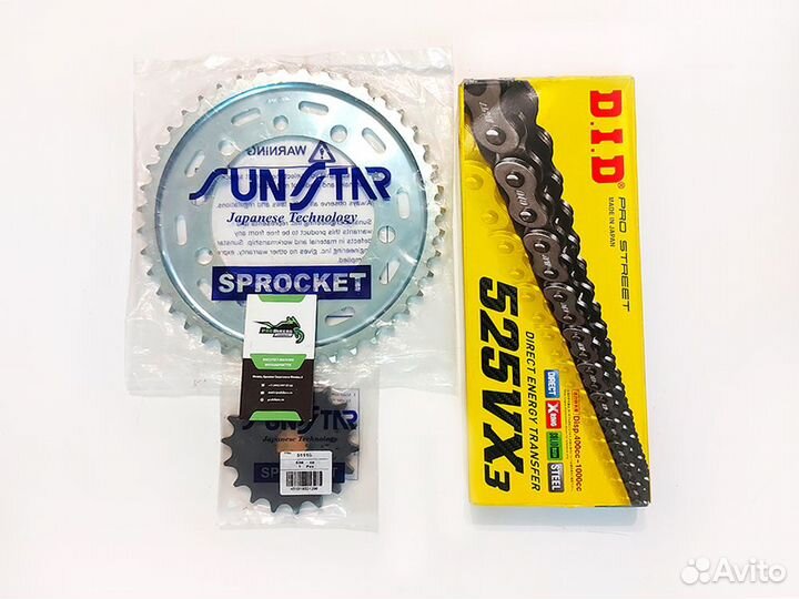 Цепь и звезды на Suzuki GSX-R600 1997-2000