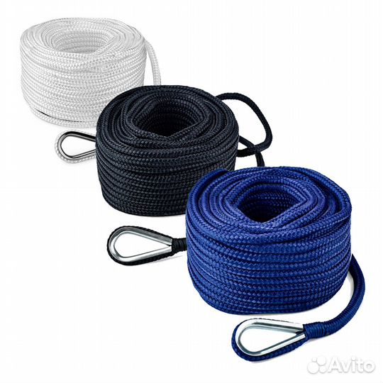 Трос (конец) якорный Skipper плетеный, 16мм, нейло