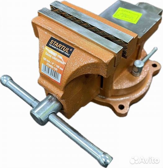 Тиски слесарные поворотные с наковальней 100мм