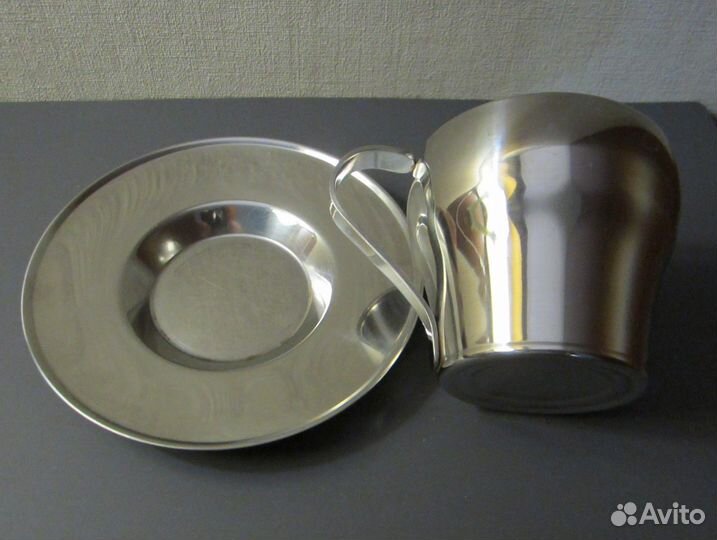 Чашка с двойными стенками. Нержавеющая сталь. 2 шт