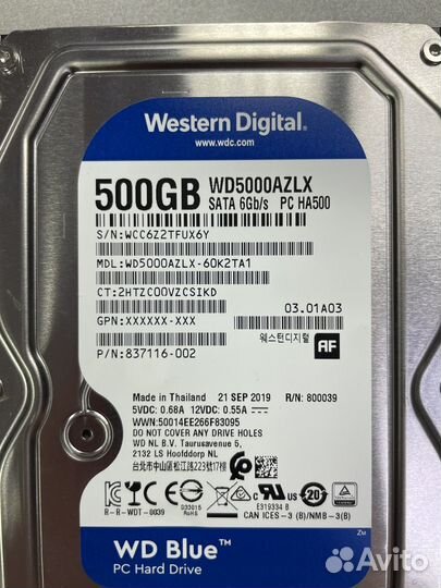 Western Digital WD Blue 500 гб WD5000azlx