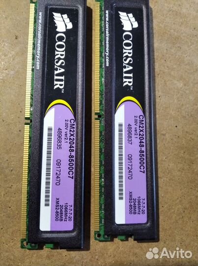2 Гб планки DDR2-1066 мгц