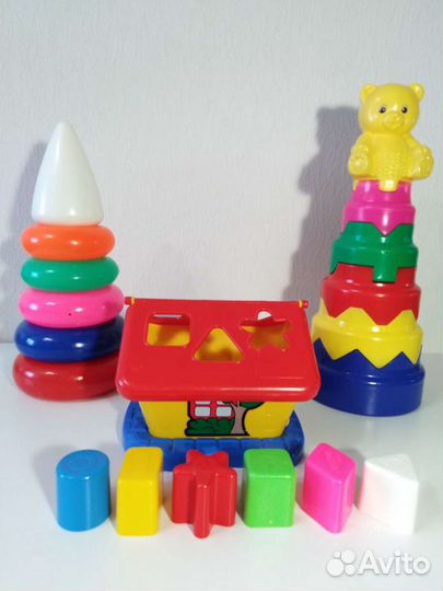 Набор мирамидка + домик- сортер
